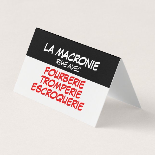 Tarjeta De Visita La Macronie Fourberie Tromperie Escroquerie carta (Anverso)