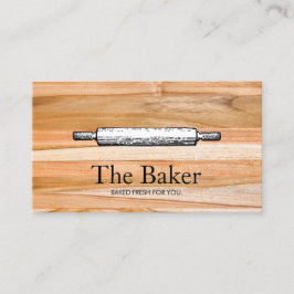 Tarjeta De Visita La madera de la panadería Rolling Pin de Baker