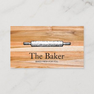 Tarjeta De Visita La madera de la panadería Rolling Pin de Baker