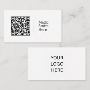 Tarjeta De Visita La Magia Comienza Aquí   Código QR y Logo Personal