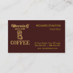 Tarjeta De Visita La mañana comienza con el café