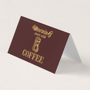 Tarjeta De Visita La mañana comienza con el café