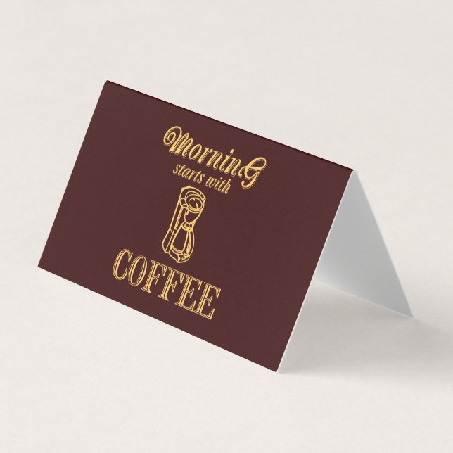 Tarjeta De Visita La mañana comienza con el café (Anverso)