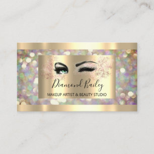 Tarjeta De Visita La maquillaje profesional bloquea los ojos hologr