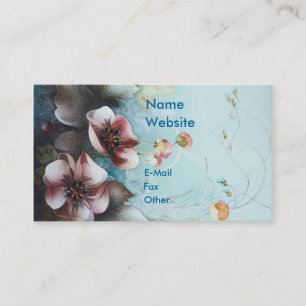 Tarjeta De Visita La materia textil diseña las flores rosadas