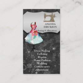 Tarjeta De Visita La moda del vintage hace la costura a mano floral