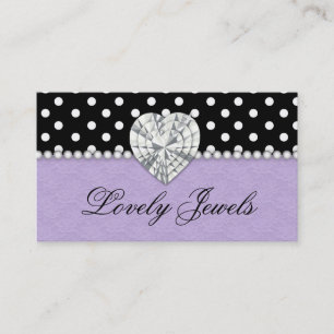 Tarjeta De Visita La moda Jewels púrpura del cordón de los puntos 