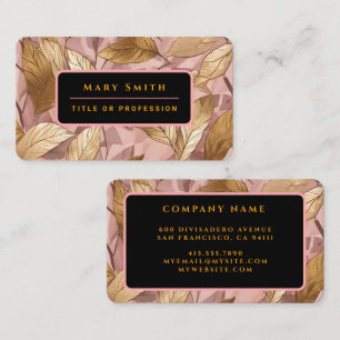 Tarjeta De Visita La moderna colección de Rubor Pink Gold Boho Lees