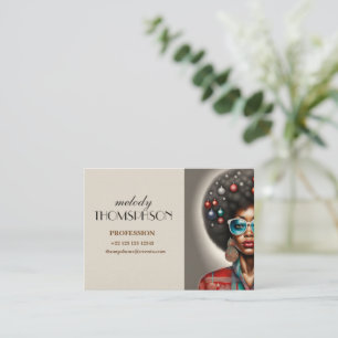 Tarjeta De Visita La mujer africana elegante y bizarro ambiente fest