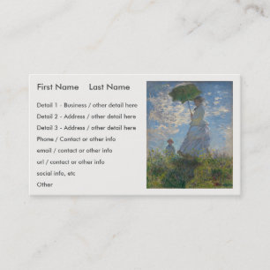 Tarjeta De Visita La mujer de Claude Monet con una sombrilla (El pas