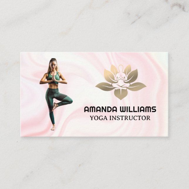 Tarjeta De Visita La mujer haciendo la yoga (Anverso)