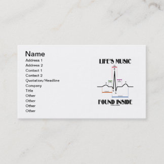 Tarjeta De Visita La música de la vida encontrada dentro (latido del
