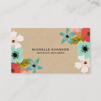 Tarjeta De Visita La naturaleza colorida Inspiración Flor Tienda Rús