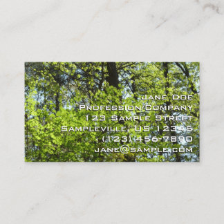 Tarjeta De Visita La naturaleza de las hojas de arce de primavera