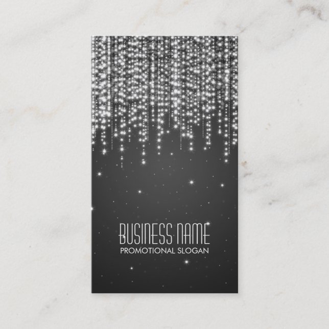 Tarjeta De Visita La noche elegante deslumbra negro (Anverso)