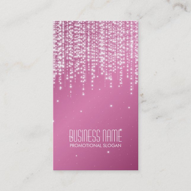 Tarjeta De Visita La noche elegante deslumbra rosa (Anverso)