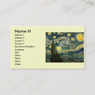 Tarjeta De Visita La noche estrellada de Vincent van Gogh (1889)