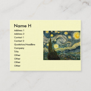 Tarjeta De Visita La noche estrellada de Vincent van Gogh (1889)