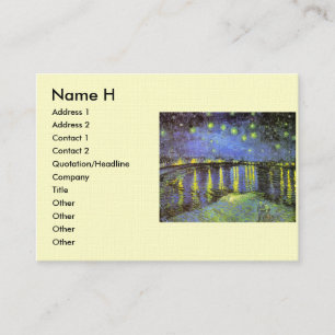 Tarjeta De Visita La noche estrellada de Vincent van Gogh sobre el