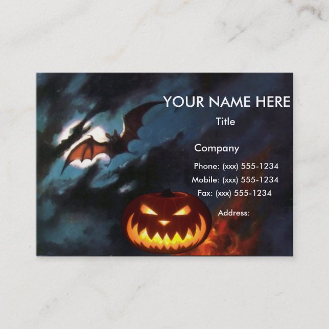 Tarjeta De Visita La NOCHE FANTASMAGÓRICA diseña el ~ (Anverso)