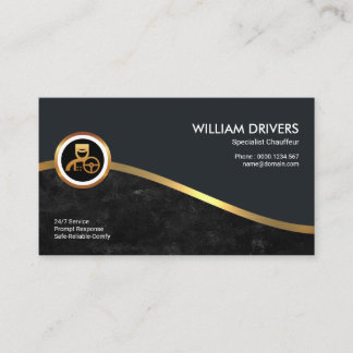 Tarjeta De Visita La Ola Real Ola de Oro Elegante Grunge Chauffeur N