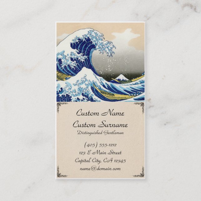 Tarjeta De Visita La onda grande de Kanagawa Katsushika Hokusai (Anverso)