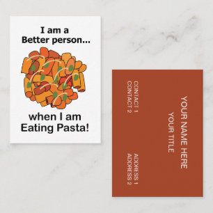 Tarjeta De Visita La Pasta Me Hace Mejor Restaurante Divertido de Pa