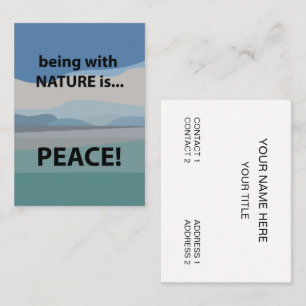 Tarjeta De Visita La paz ser con la naturaleza es viajar por la paz
