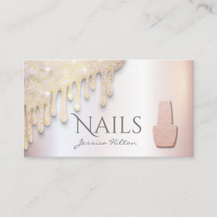 Tarjeta De Visita La perla de lujo Gold patina gotea Nail salon