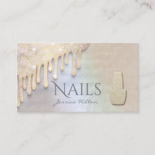 Tarjeta De Visita La perla de lujo Gold patina gotea Nail salon