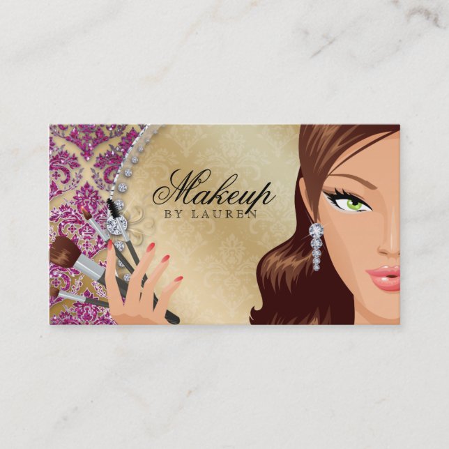 Tarjeta De Visita La pestaña del artista de maquillaje cepilla la (Anverso)