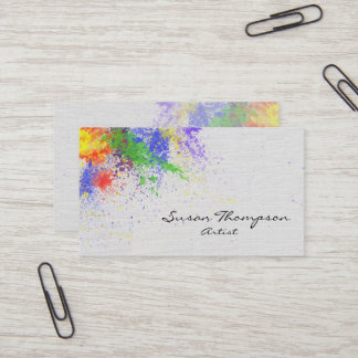 Tarjeta De Visita la pintura colorida del artista salpica 2