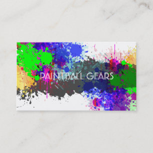 Tarjeta De Visita La pintura de PixDezines salpica/bola/falsa plata