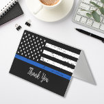 Tarjeta De Visita La policía les agradece la delgada línea azul pers<br><div class="desc">Tarjeta de agradecimiento a la policía delgada de la Línea Azul - Bandera estadounidense con colores de bandera policial, diseño angustiado... Muestre su agradecimiento a un destacado oficial de policía o a un agente de la policía con esta delgada línea azul, perfecto para apreciar a la policía, a los oficiales...</div>