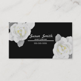 Tarjeta De Visita La preciosa gardenia blanca flor en negro