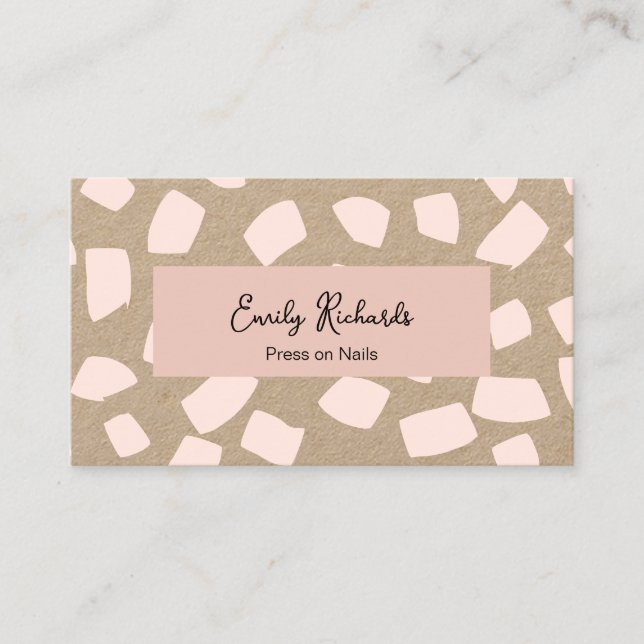 Tarjeta De Visita La prensa rosa de Rubor en Nails Kraft (Anverso)