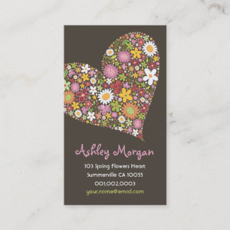 Tarjeta De Visita La primavera caprichosa florece amor del corazón