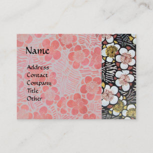 TARJETA DE VISITA LA PRIMAVERA ROSADA GRIS BLANCA DEL HAIKU/DEL