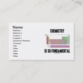 Tarjeta De Visita La Química Es Tan Fundamental (Tabla Periódica)