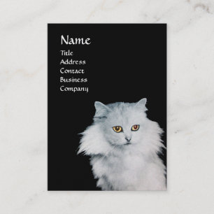 Tarjeta De Visita LA REINA DE LOS GATOS BLANCOS, EL MONOGRAMA rojo, 