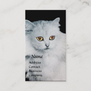 TARJETA DE VISITA LA REINA DE LOS GATOS BLANCOS MONOGRAM