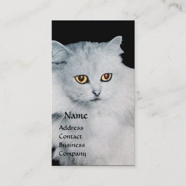 TARJETA DE VISITA LA REINA DE LOS GATOS BLANCOS MONOGRAM (Anverso)