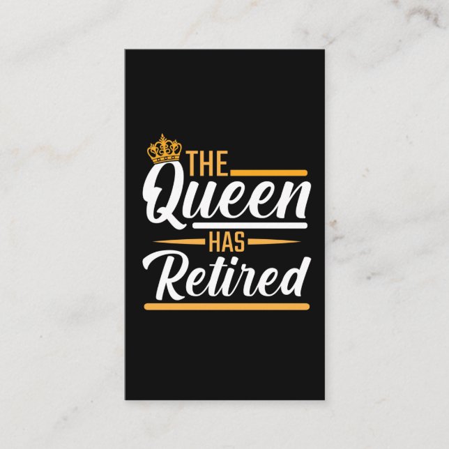 Tarjeta De Visita La reina ha jubilado a una graciosa jubilada (Anverso)