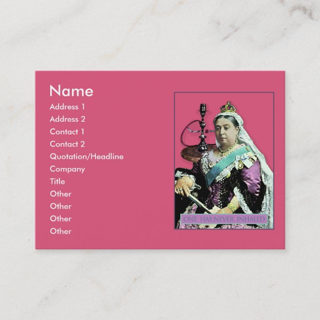Tarjeta De Visita La reina y la cachimba (Anverso)