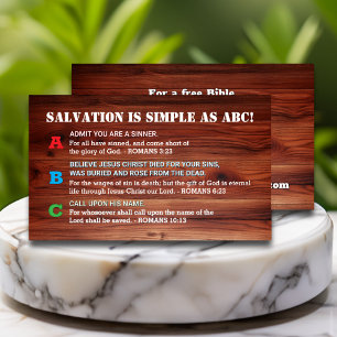 Tarjeta De Visita La salvación salvadoreña de ABC: Escritura cristia