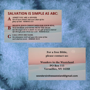 Tarjeta De Visita La salvación simple como el alcance del gospel cri