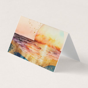 Tarjeta De Visita La Serie de Playa de Acuarela Diseño 3