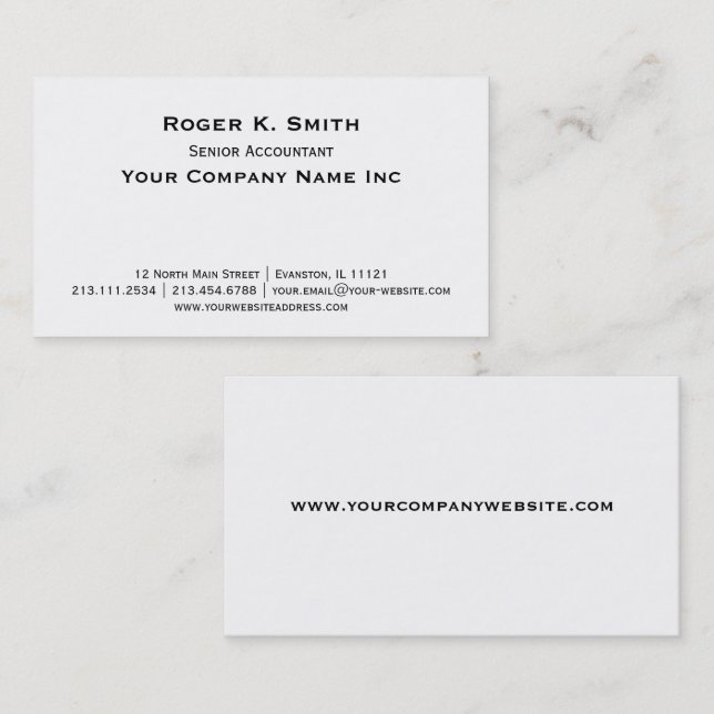 Tarjeta De Visita La simplicidad clásica de copperplate es elegante (Anverso / Reverso)