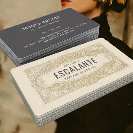 Tarjeta De Visita La sofisticada frontera de Creamy francesa retro v