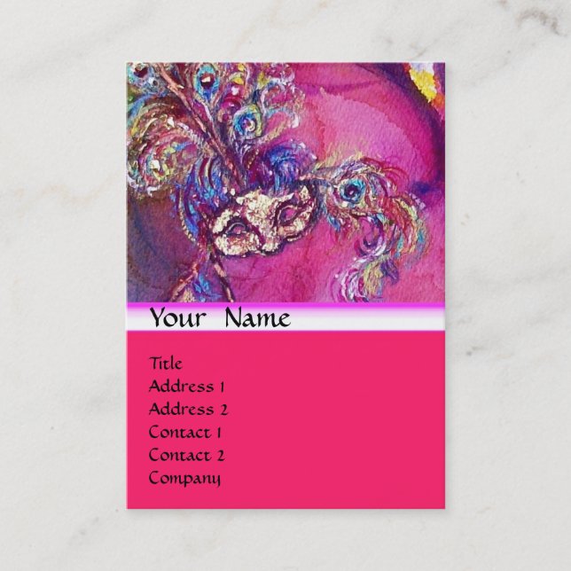 Tarjeta De Visita LA TERCERA MÁSCARA / Diseñador de vestuario ,Artis (Anverso)